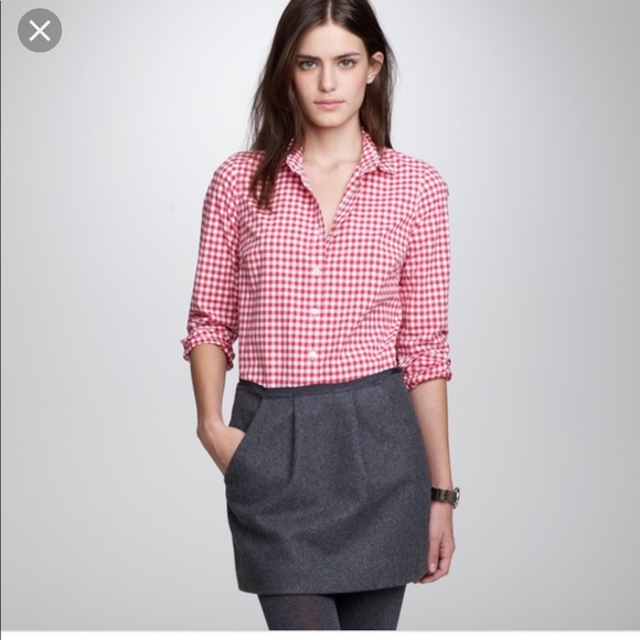 J. Crew Tops - J. Crew classic fit boy shirt in crinkle gingham